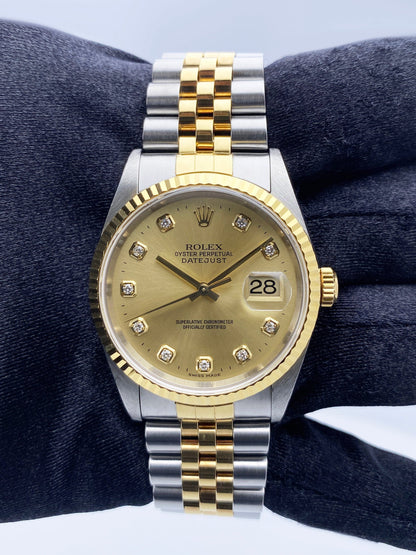 Rolex Datejust 16233 Diamond Dial Mens Watch - Watches