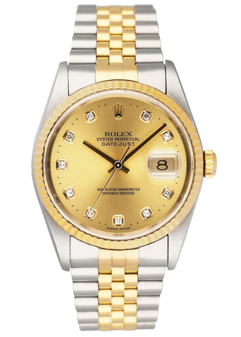 Rolex Datejust 16233 Diamond Dial Mens Watch - Watches