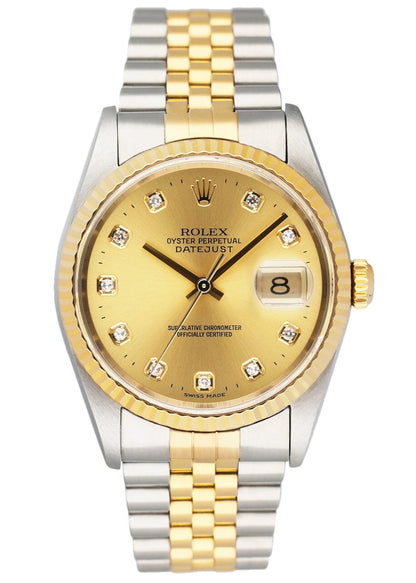 Rolex Datejust 16233 Diamond Dial Mens Watch - Watches