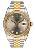 Rolex Datejust 16233 Diamond Silver Dial Mens Watch - Virtual
