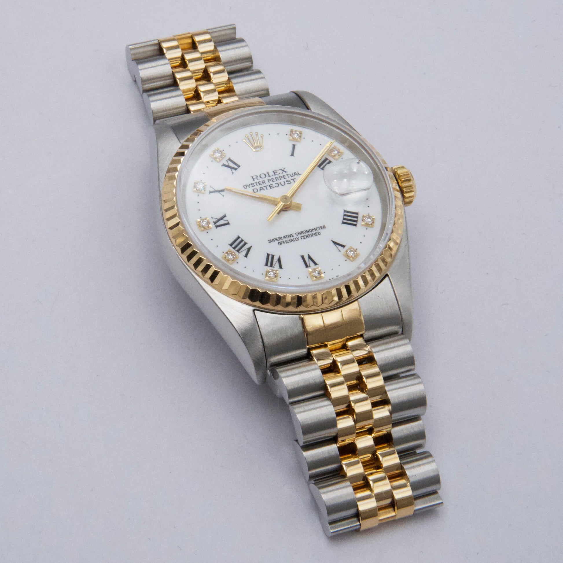 Rolex Datejust 16233 Diamond White Dial Men Watch - Watches