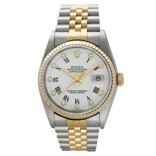 Rolex Datejust 16233 Diamond White Dial Men Watch