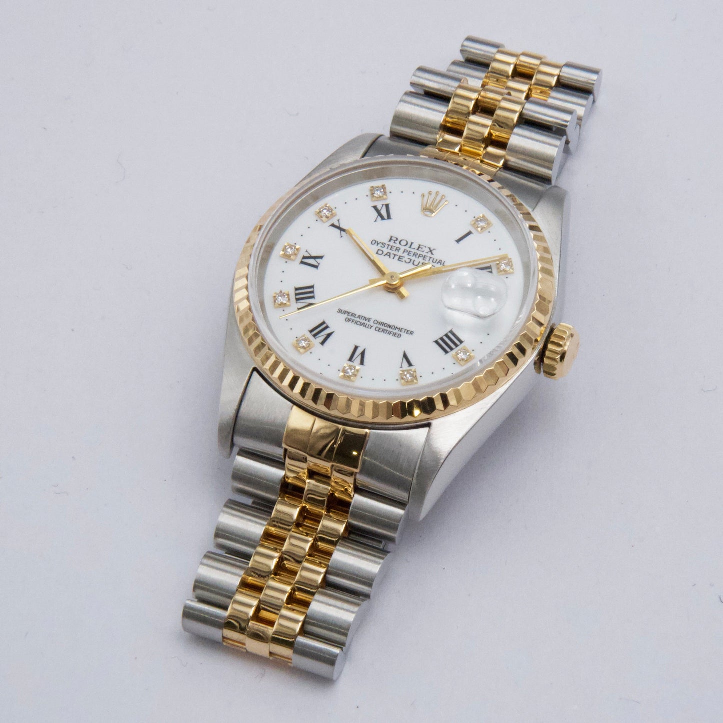 Rolex Datejust 16233 Diamond White Dial Men Watch - Watches