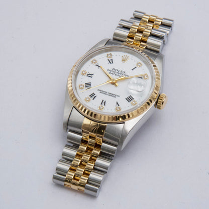 Rolex Datejust 16233 Diamond White Dial Men Watch - Watches