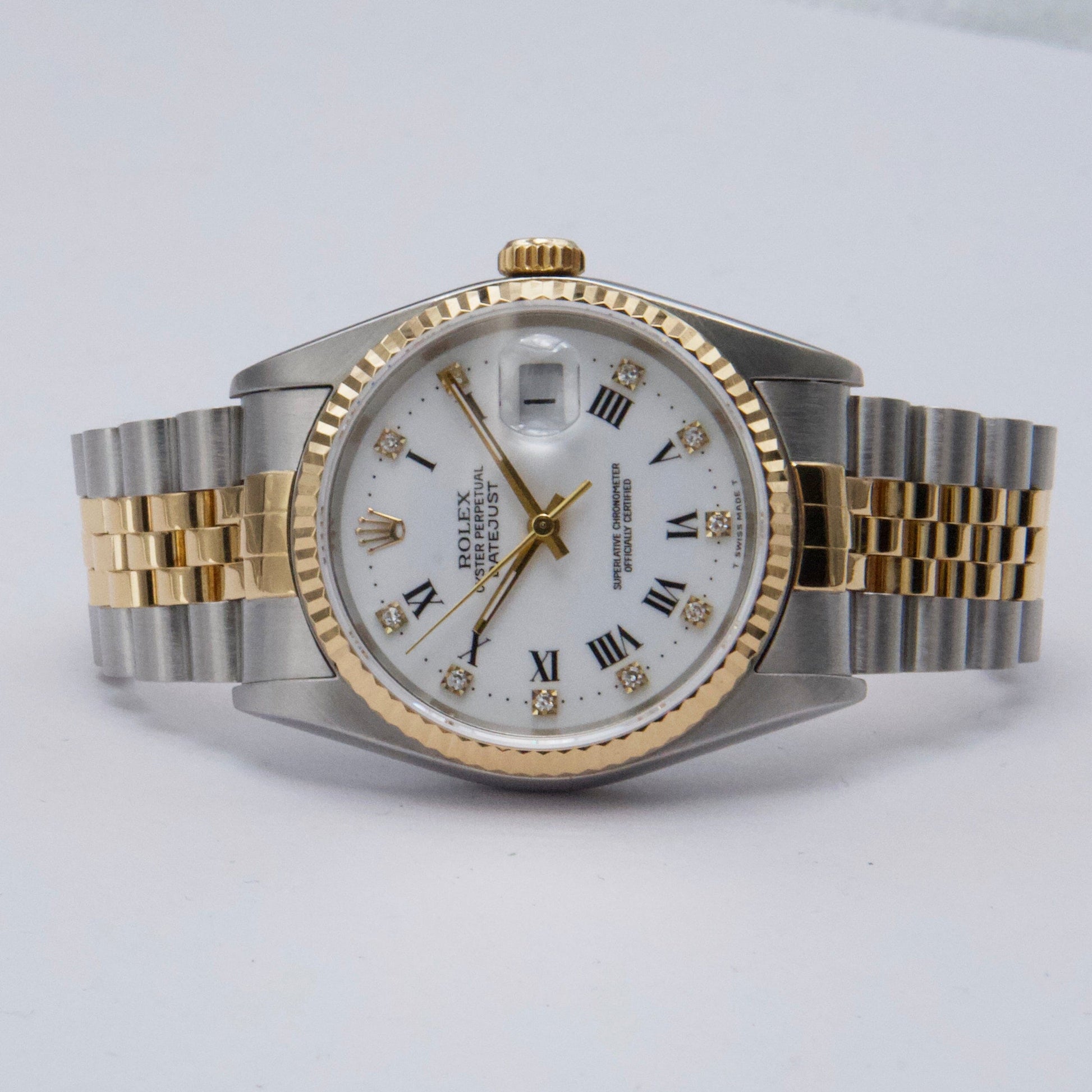 Rolex Datejust 16233 Diamond White Dial Men Watch - Watches