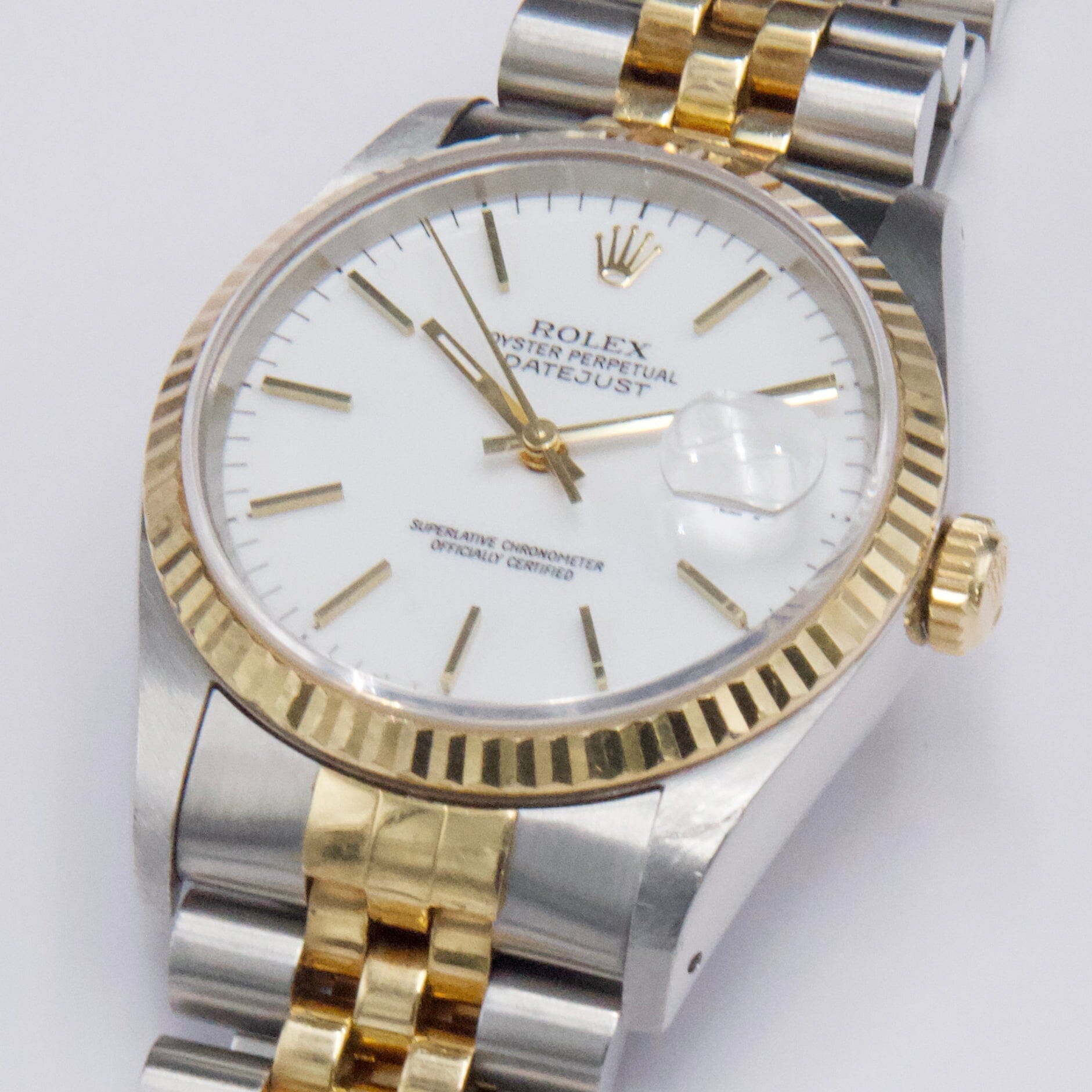 Rolex Datejust 16233 White Dial Mens Watch - Watches