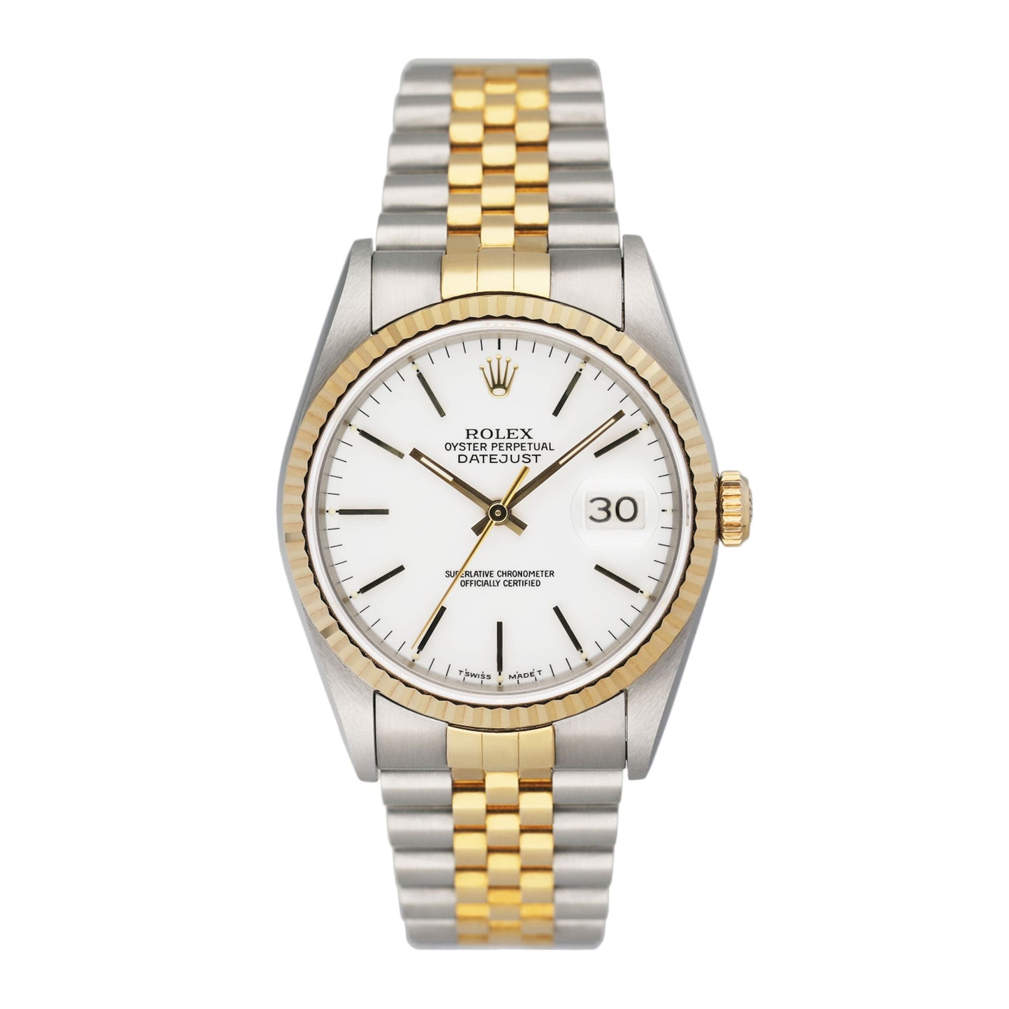 Rolex Datejust 16233 White Dial Mens Watch - Watches