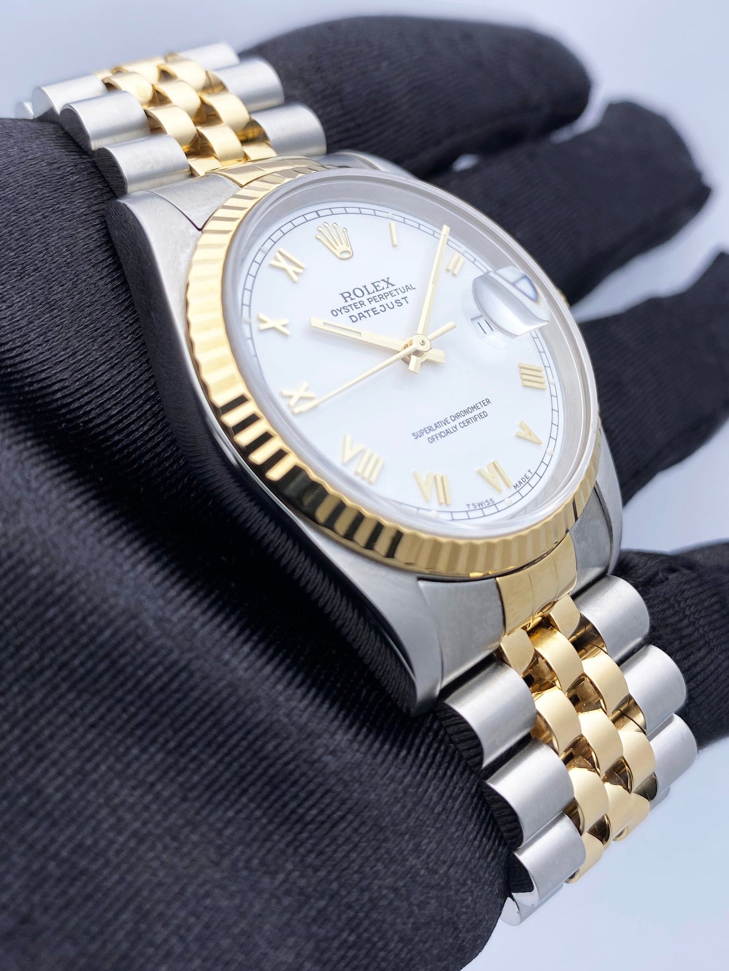 Rolex Datejust 16233 White Dial Two Tone Mens Watch - Watches