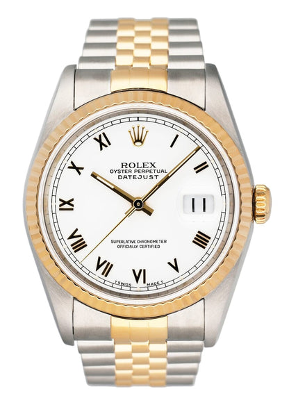 Rolex Datejust 16233 White Dial Two Tone Mens Watch - Watches