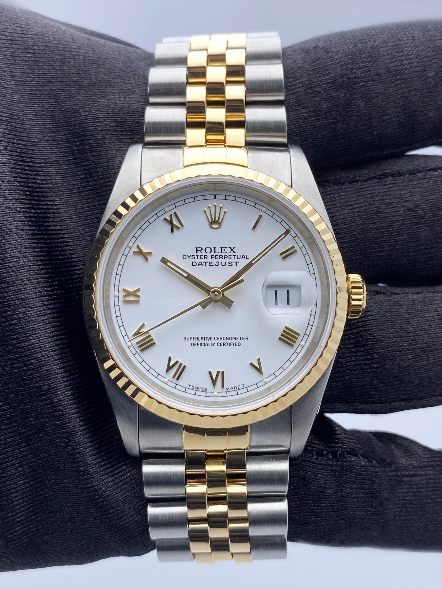 Rolex Datejust 16233 White Dial Two Tone Mens Watch - Watches