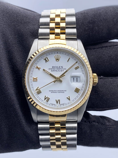 Rolex Datejust 16233 White Dial Two Tone Mens Watch - Watches