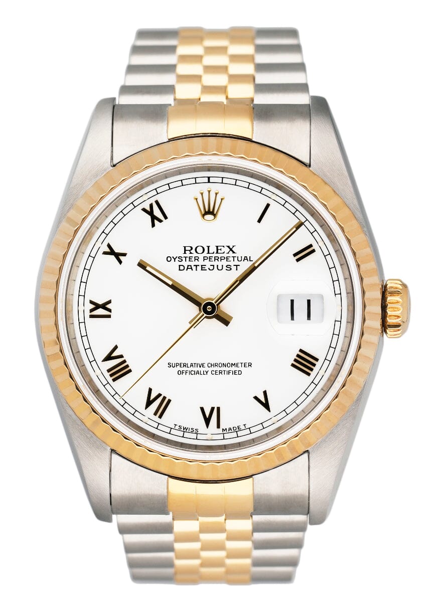 Rolex Datejust 16233 White Dial Two Tone Mens Watch - Watches