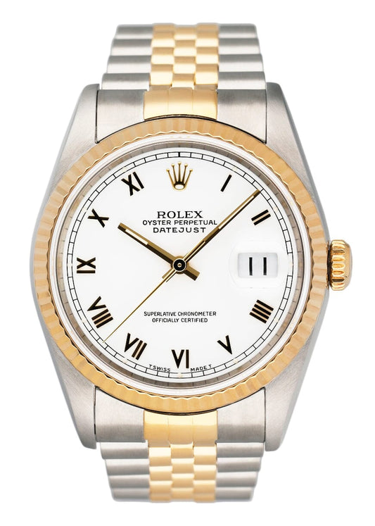 Rolex Datejust 16233 White Dial Two Tone Mens Watch - Watches