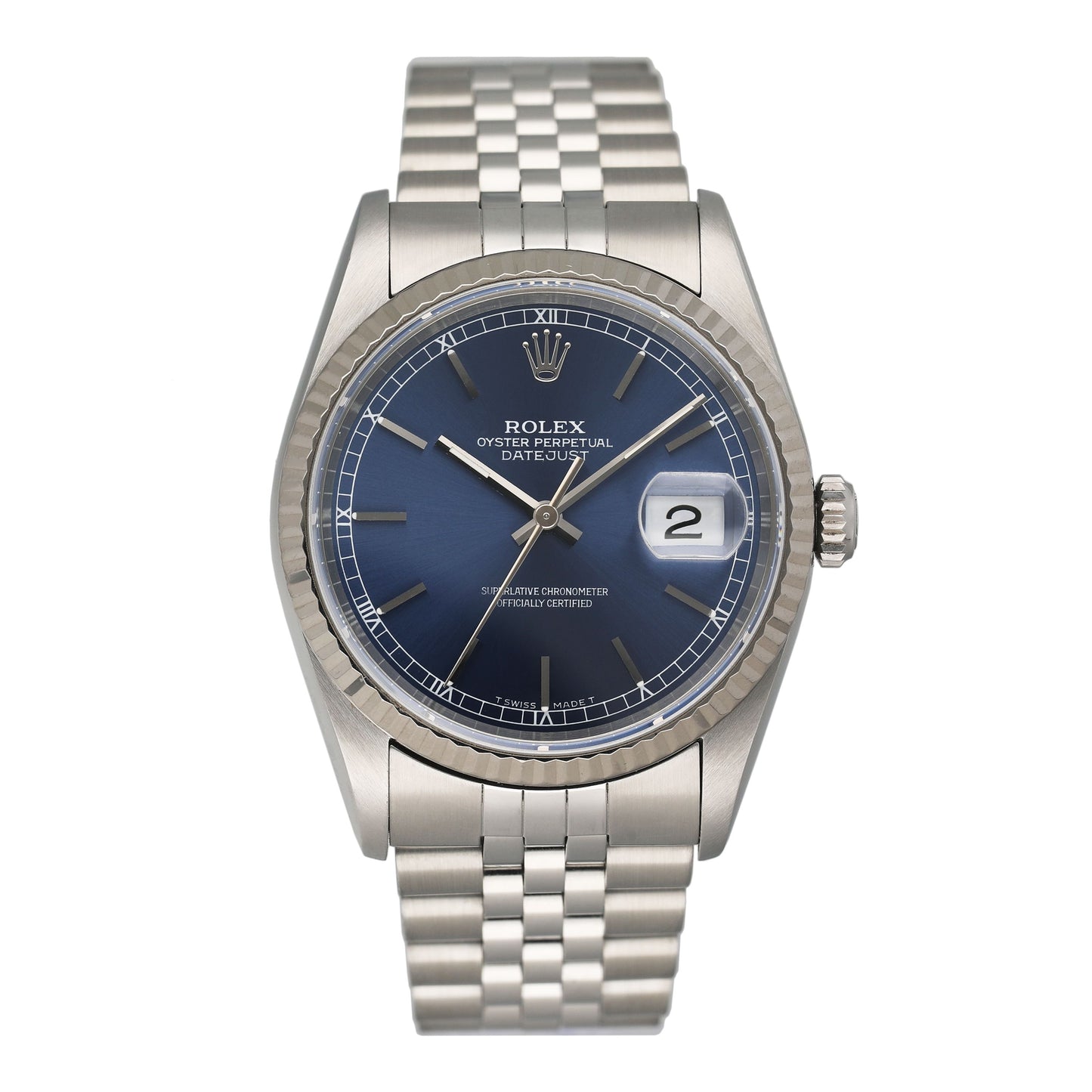 Rolex Datejust 16234 Blue Dial Mens Watch