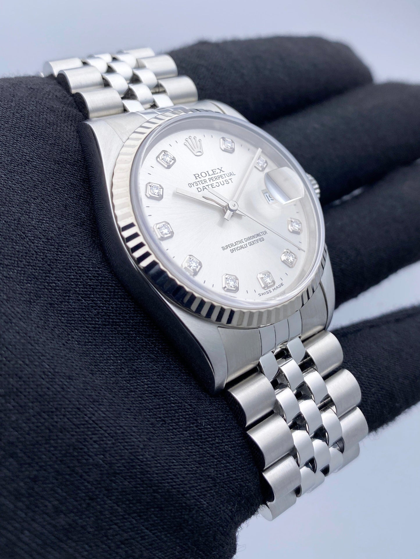 Rolex Datejust 16234 Diamond Dial Mens Watch - Virtual