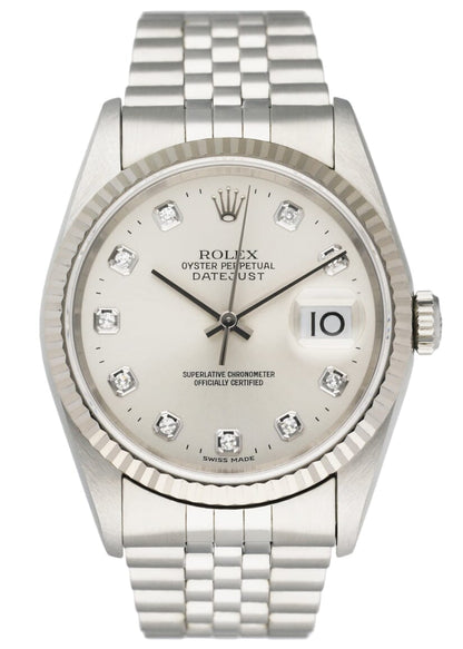 Rolex Datejust 16234 Diamond Dial Mens Watch - Virtual