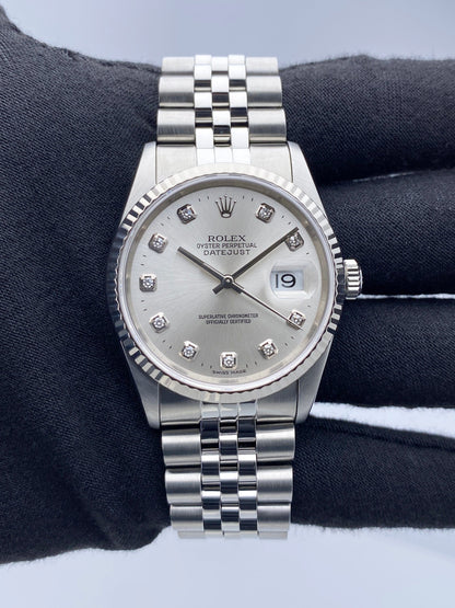 Rolex Datejust 16234 Diamond Dial Mens Watch - Virtual