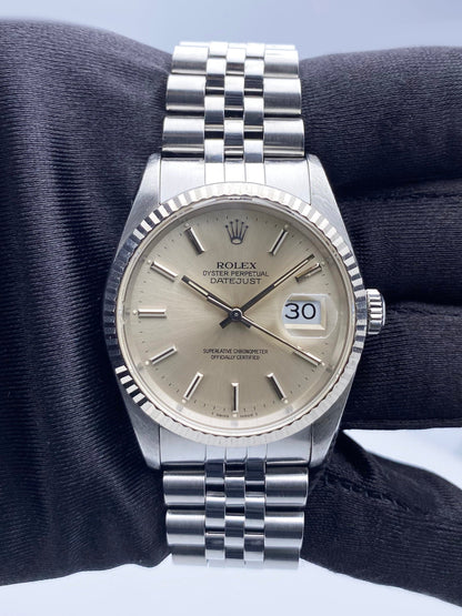 Rolex Datejust 16234 Silver Dial Mens Watch