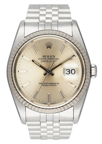 Rolex Datejust 16234 Silver Dial Mens Watch