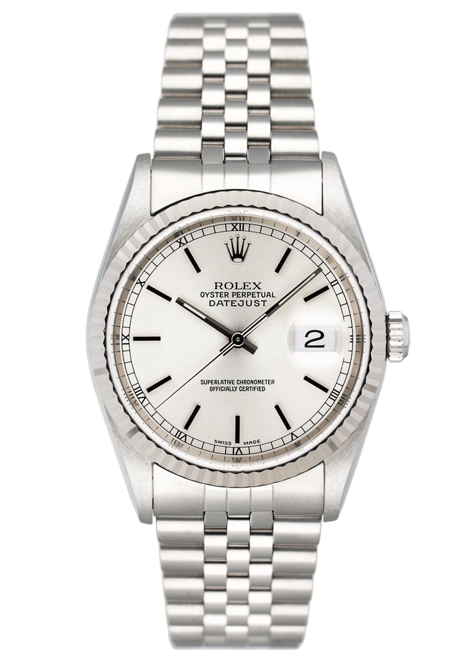Rolex Datejust 16234 Silver Dial Mens Watch Box Papers - Watches