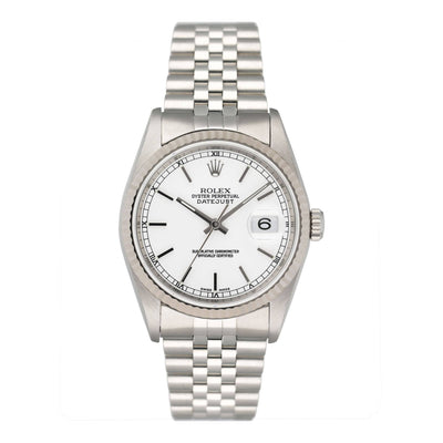 Rolex Datejust 16234 White Dial Mens Watch - Watches