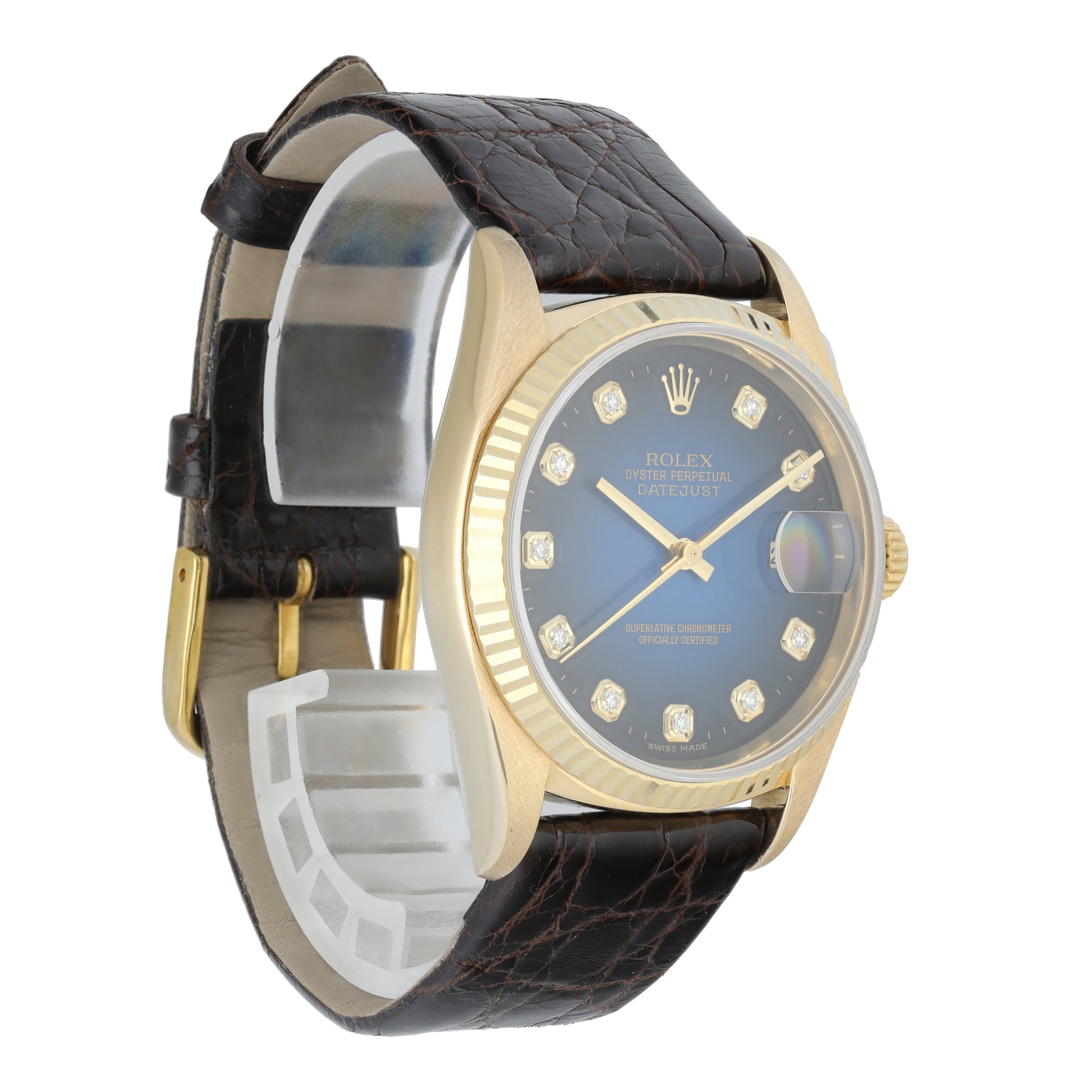 Rolex DateJust 16238 Vignette Diamond Dial Yellow Gold Men’s Watch - Virtual