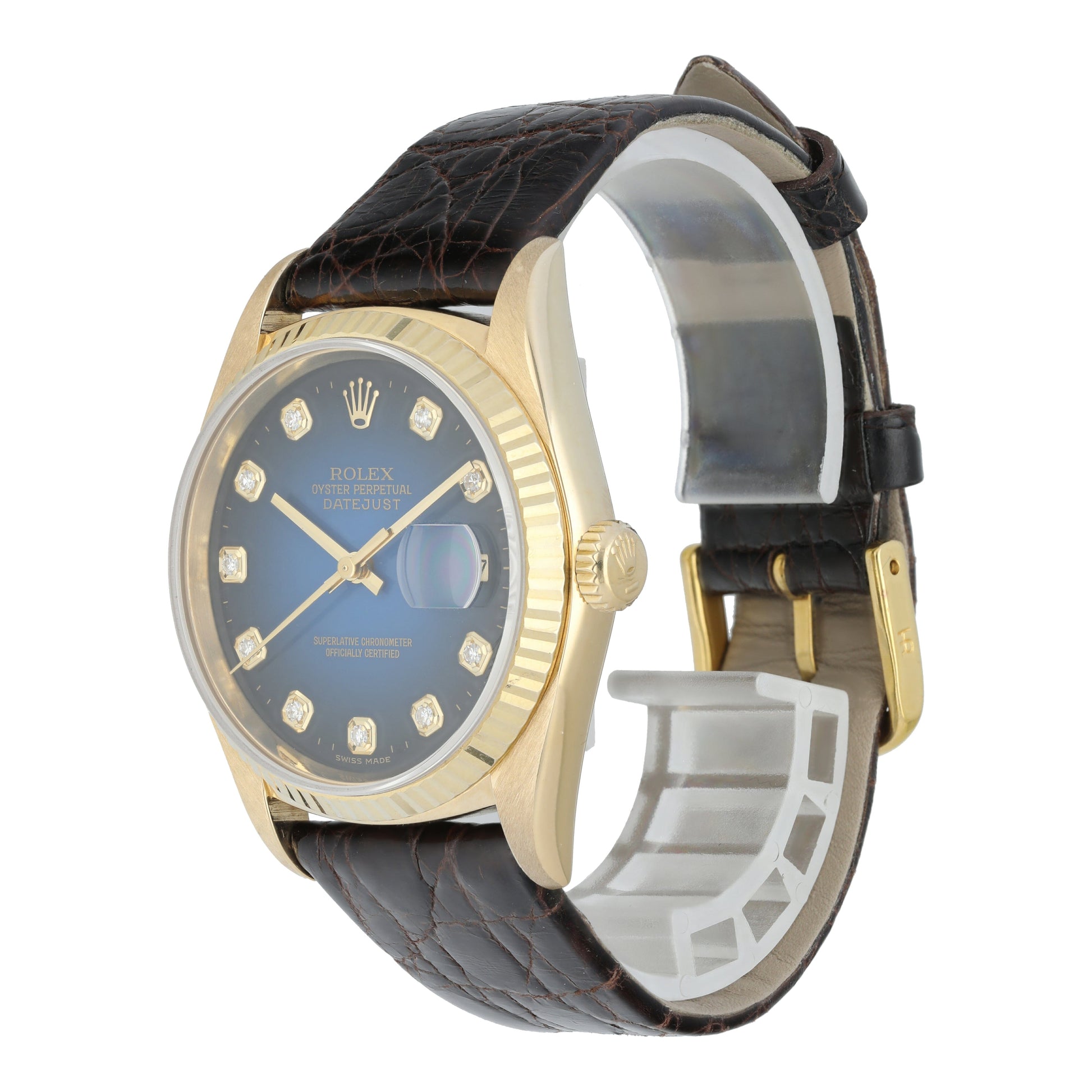 Rolex DateJust 16238 Vignette Diamond Dial Yellow Gold Men’s Watch - Virtual