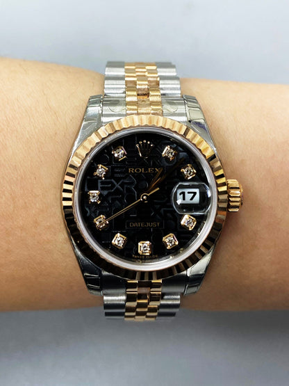 Rolex Datejust 179171 Anniversary Diamond Dial Ladies Watch Box Papers - Wristwatch