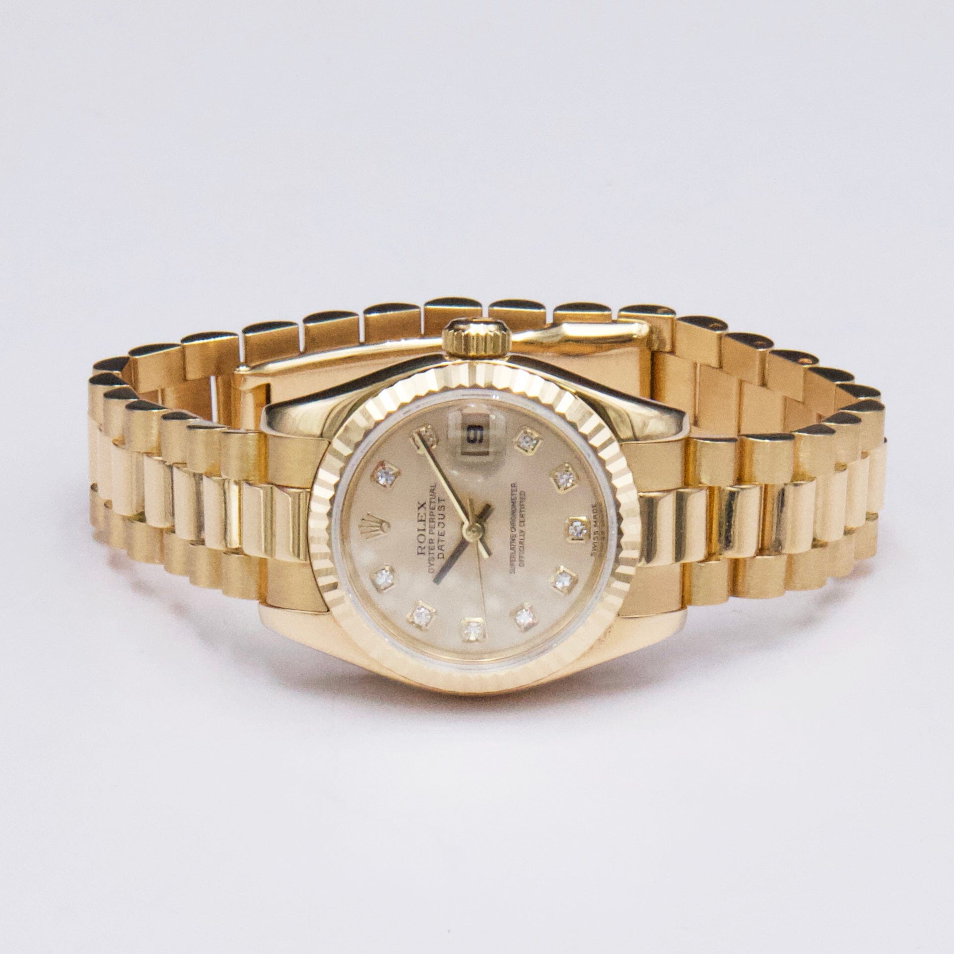 Victoria’s secret Rolex Datejust 179178 Diamond Pink Dial 18K Yellow Gold Ladies