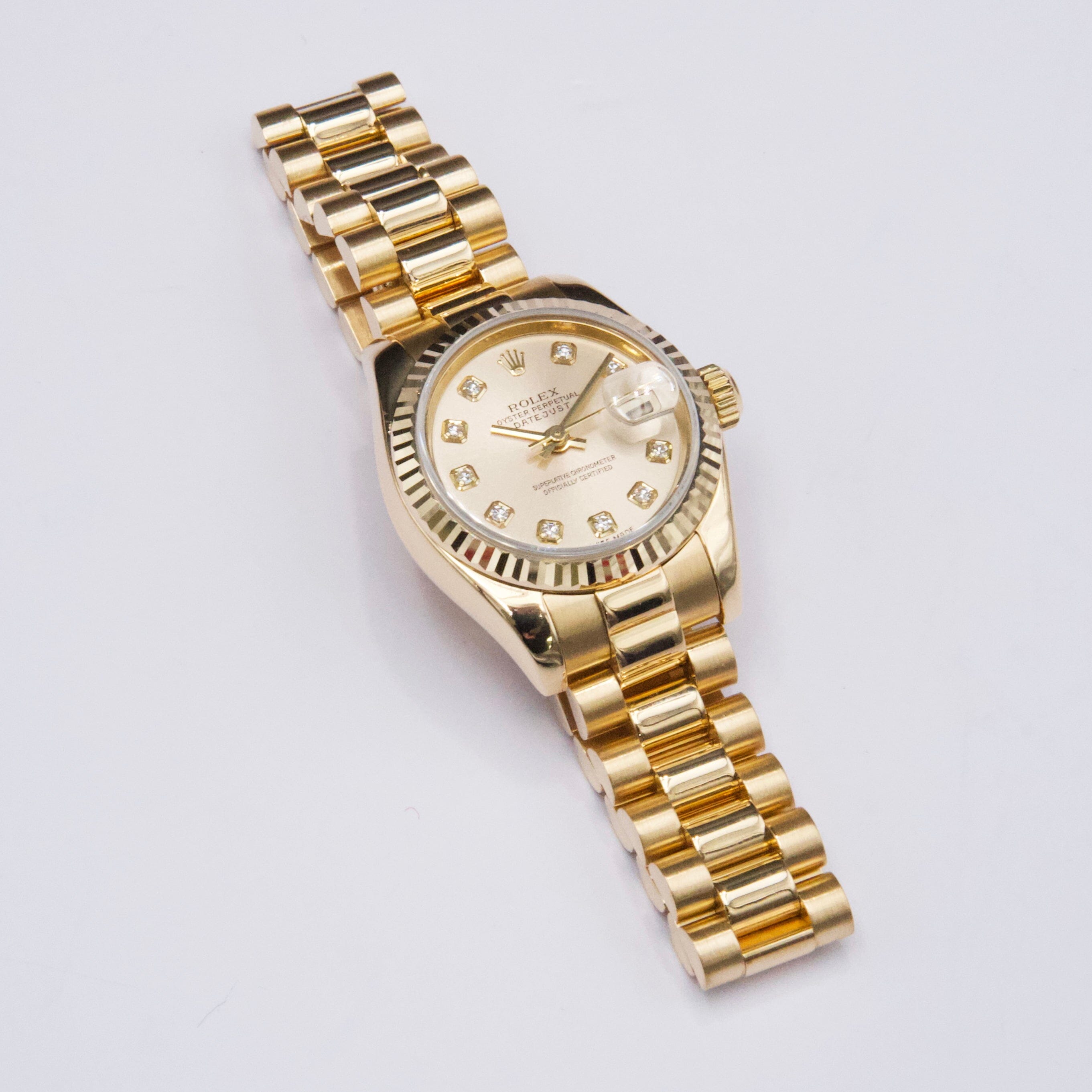 Rolex Datejust 179178 Diamond Pink Dial 18K Yellow Gold Ladies