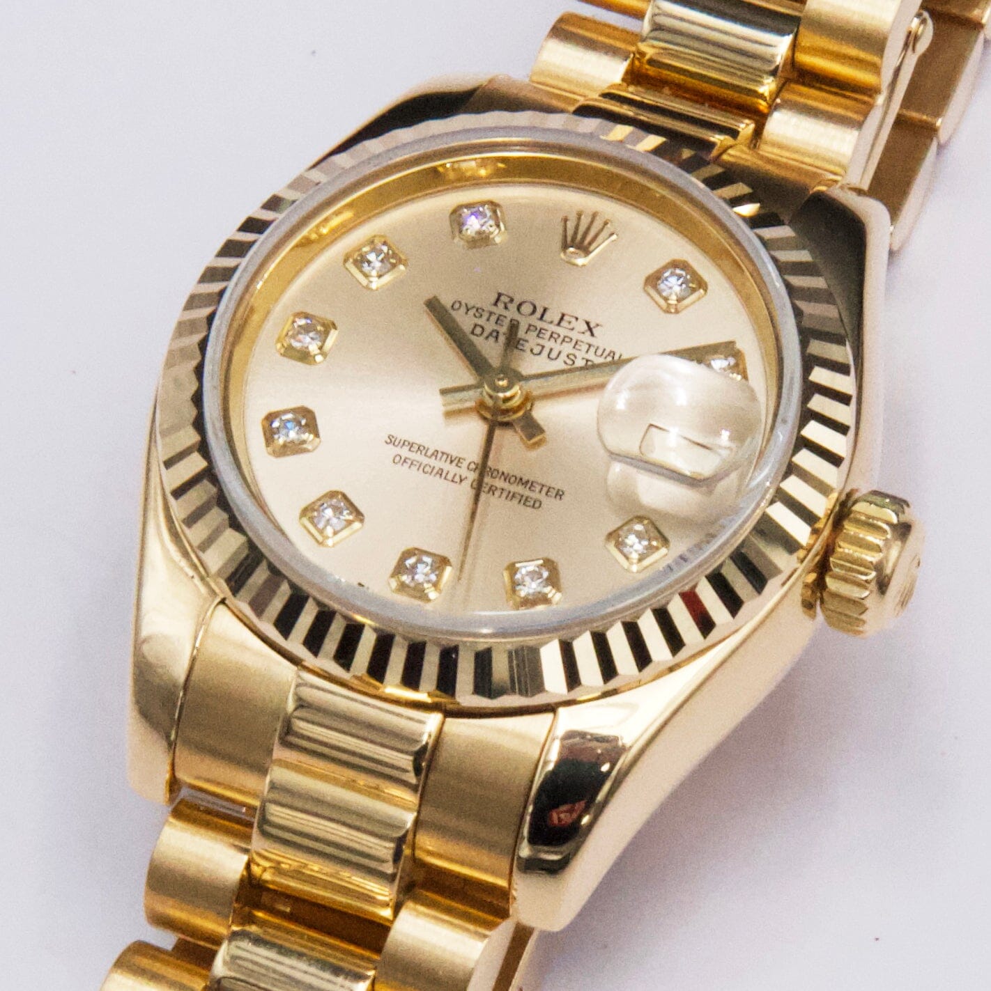 Rolex Datejust 179178 Diamond Pink Dial 18K Yellow Gold Ladies