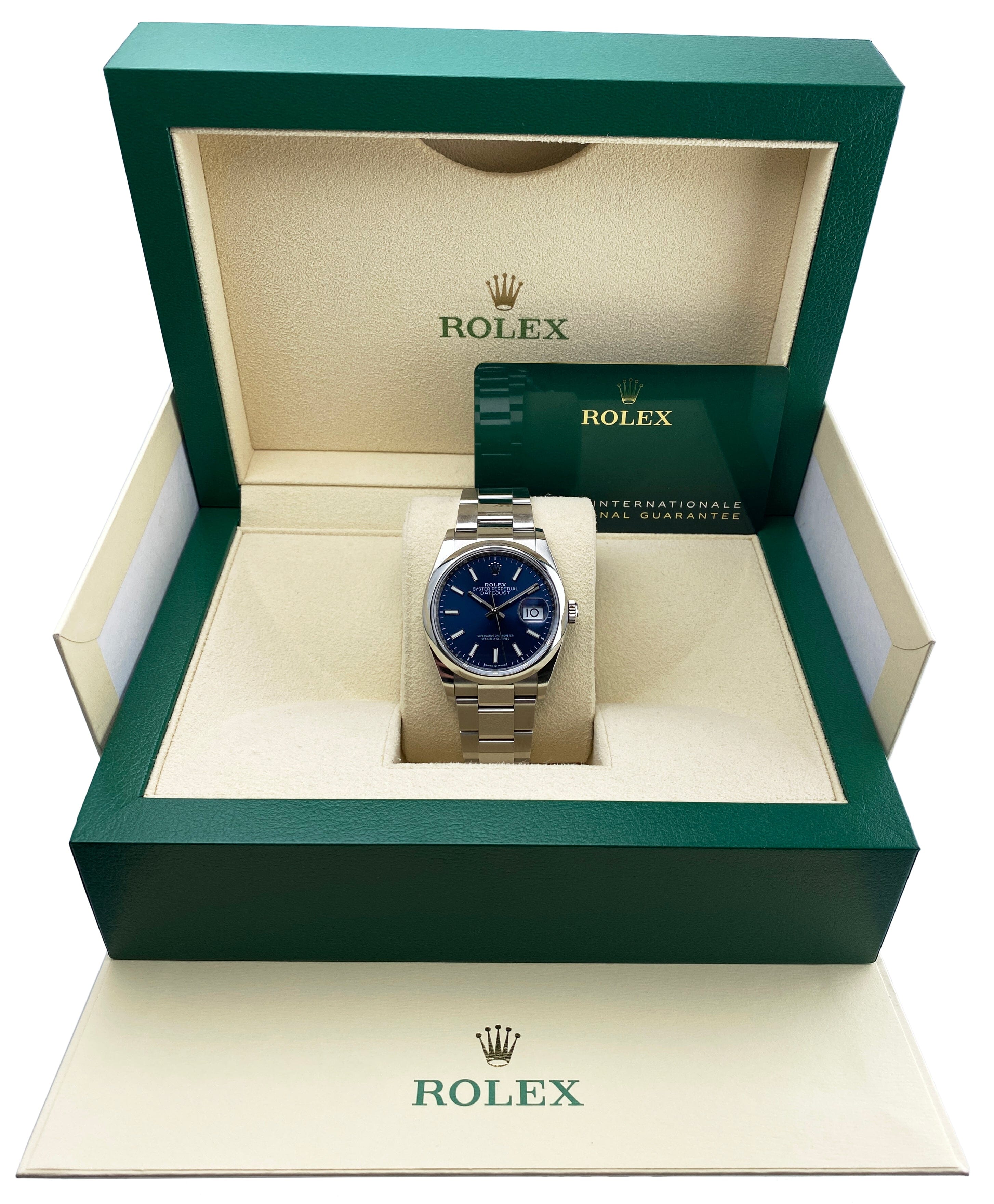 Rolex Datejust 36 126200 Blue Dial Steel Mens Watch Box – Phigora