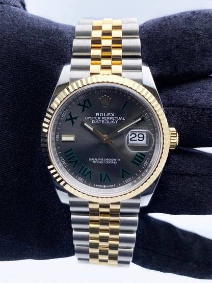 Rolex Datejust 36 126233 Wimbledon Dial Mens Watch Box Papers - Virtual