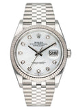 Rolex Datejust 36 126234 Diamond MOP Dial Mens Watch Box Paper - Watches