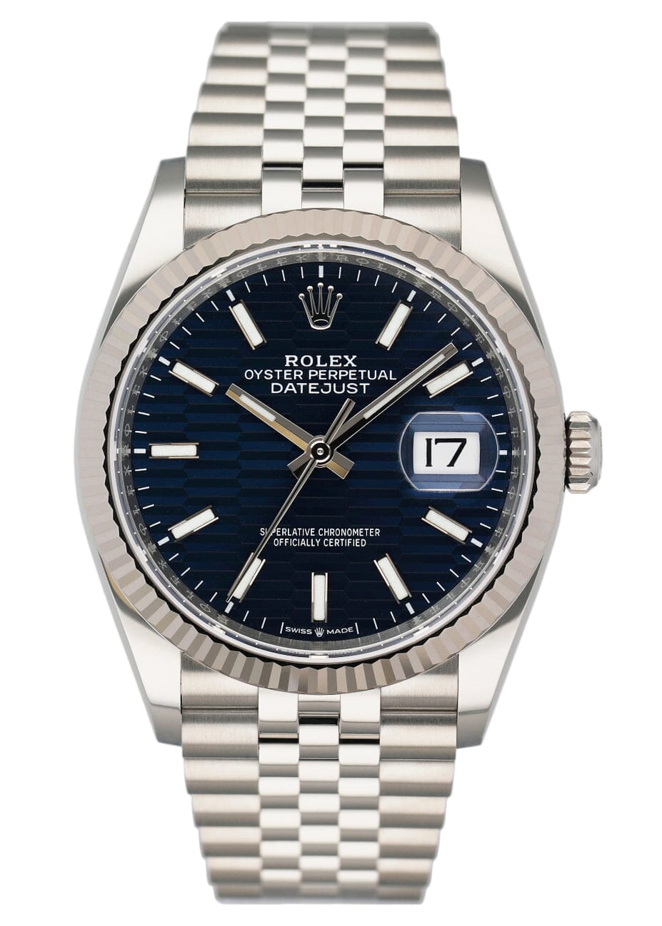 Rolex Datejust 36 126234 Motif Blue Dial Mens Watch Box Paper - Watches