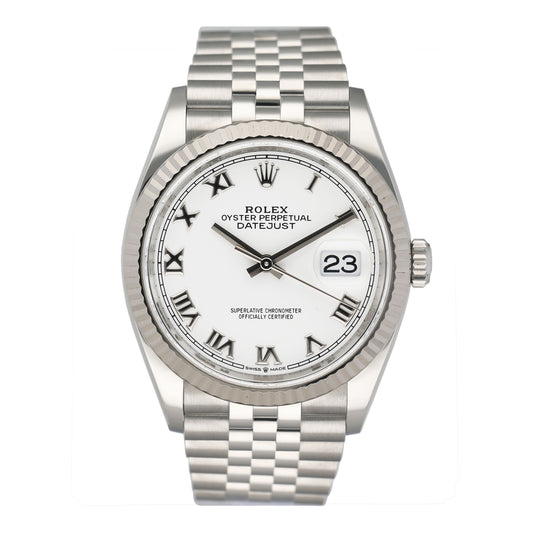 Rolex Datejust 36 126234 White Dial Mens Watch Box Papers