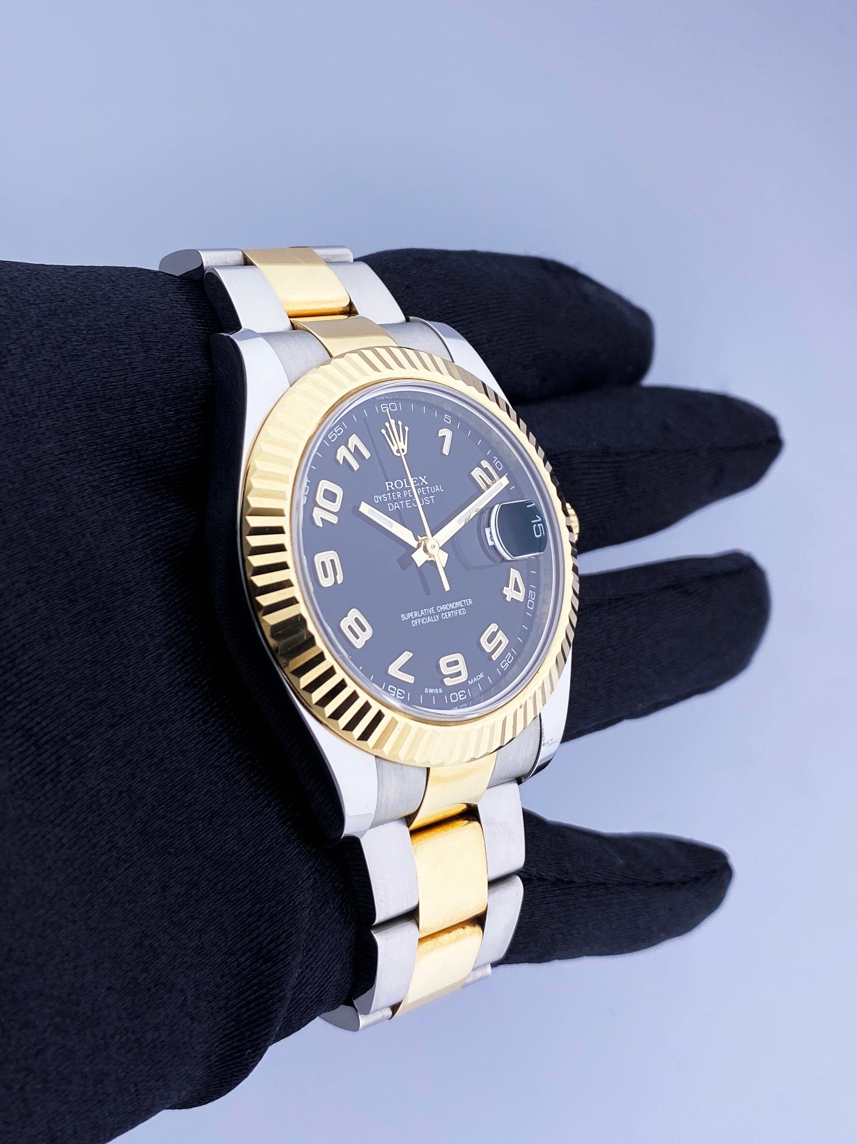 Rolex Datejust 41 116333 Black Dial Two Tone Mens Watch Box & Papers - Virtual