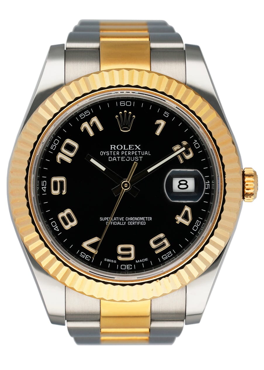 Rolex Datejust 41 116333 Black Dial Two Tone Mens Watch Box & Papers - Virtual