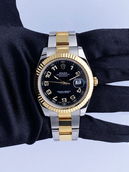 Rolex Datejust 41 116333 Black Dial Two Tone Mens Watch Box & Papers - Virtual