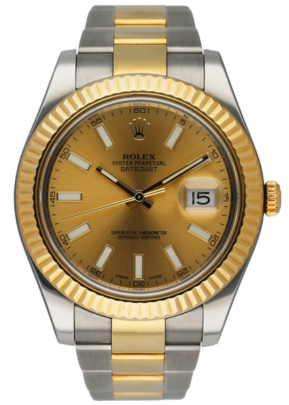 Rolex Datejust 41 116333 Champagne Dial Two Tone Mens Watch - Wristwatch