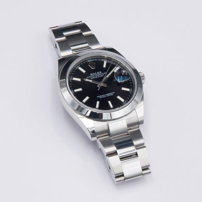 Rolex Datejust 41 126300 Black Dial Steel Mens Watch Box Papers - Virtual