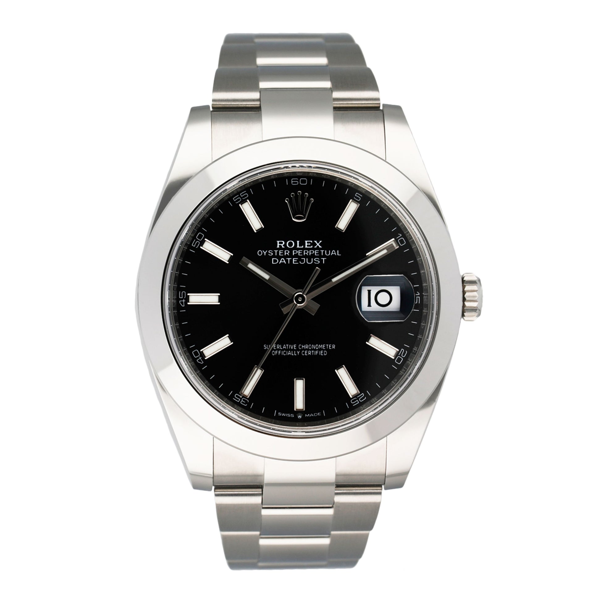 Rolex Datejust 41 126300 Black Dial Steel Mens Watch Box Papers - Virtual