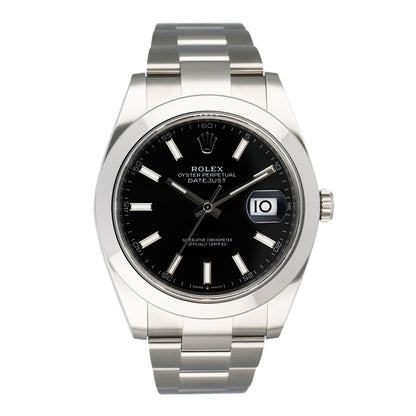 Rolex Datejust 41 126300 Black Dial Steel Mens Watch Box Papers - Virtual
