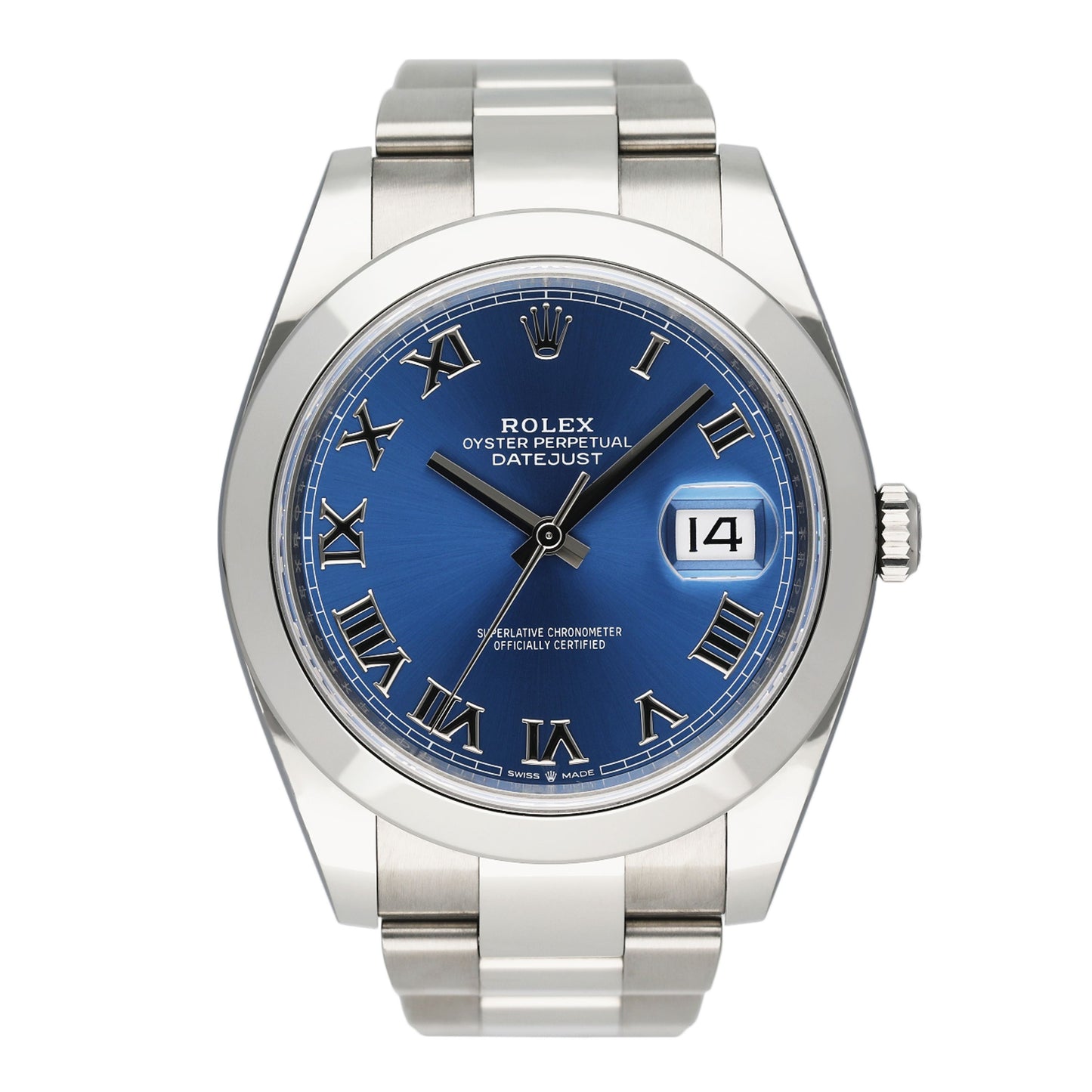 Rolex Datejust 41 126300 Blue Dial Steel Mens Watch Box Papers