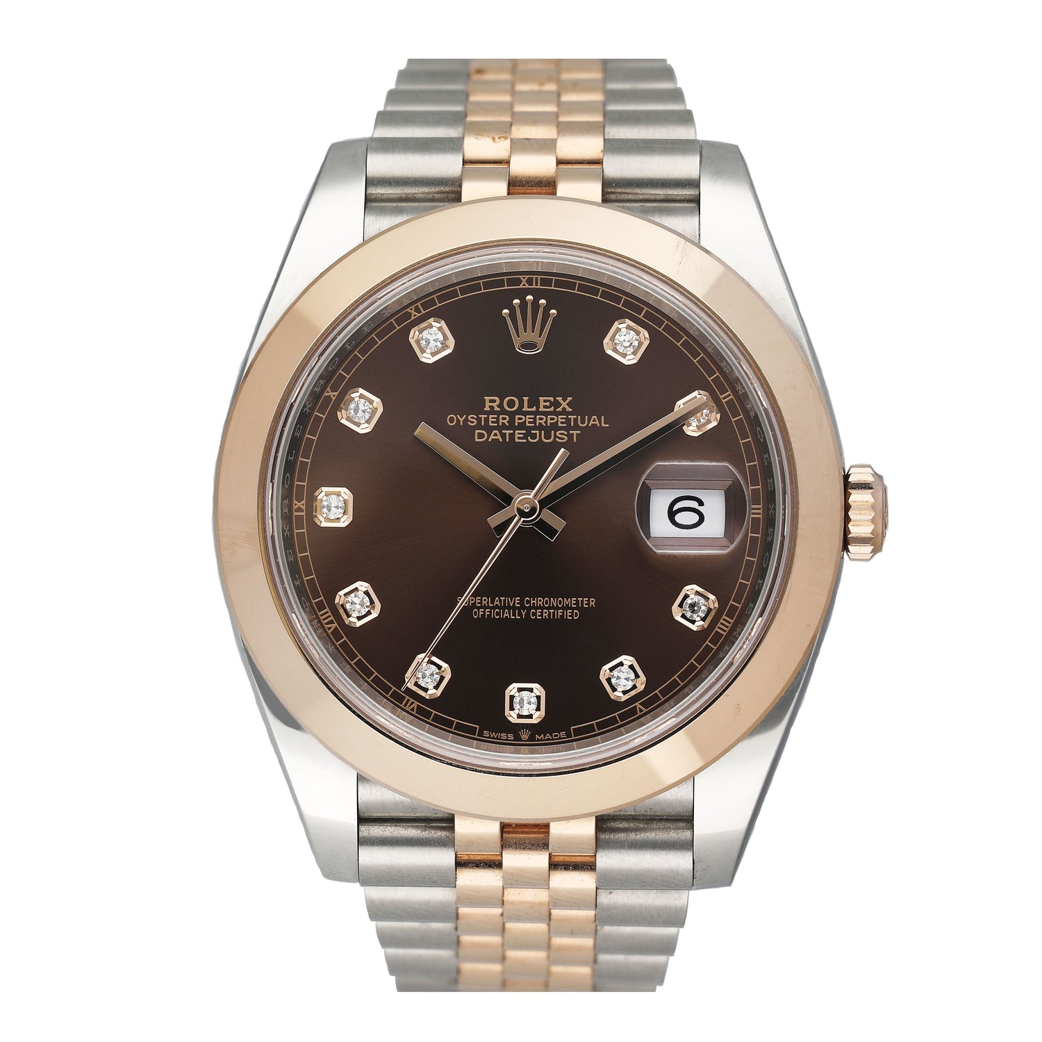 Rolex Datejust 41 126301 Diamond Chocolate Dial Mens Watch Box Papers - Watches
