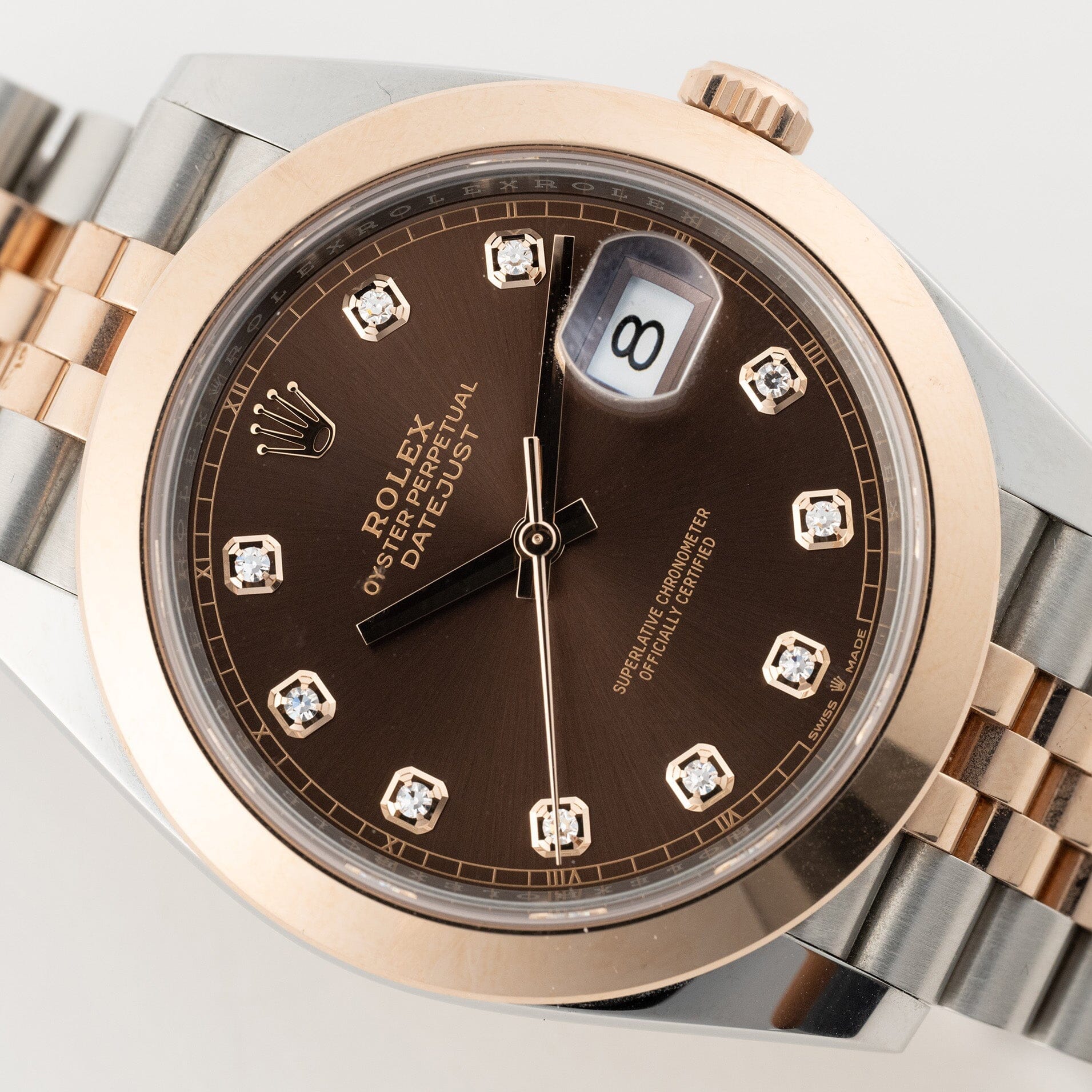 Rolex Datejust 41 126301 Diamond Chocolate Dial Mens Watch Box Papers - Watches