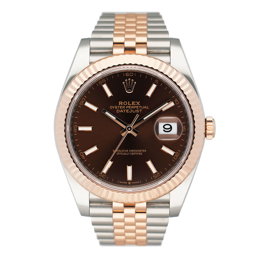 Rolex Datejust 41 126331 Chocolate Dial Rose Gold Mens Watch Box Papers