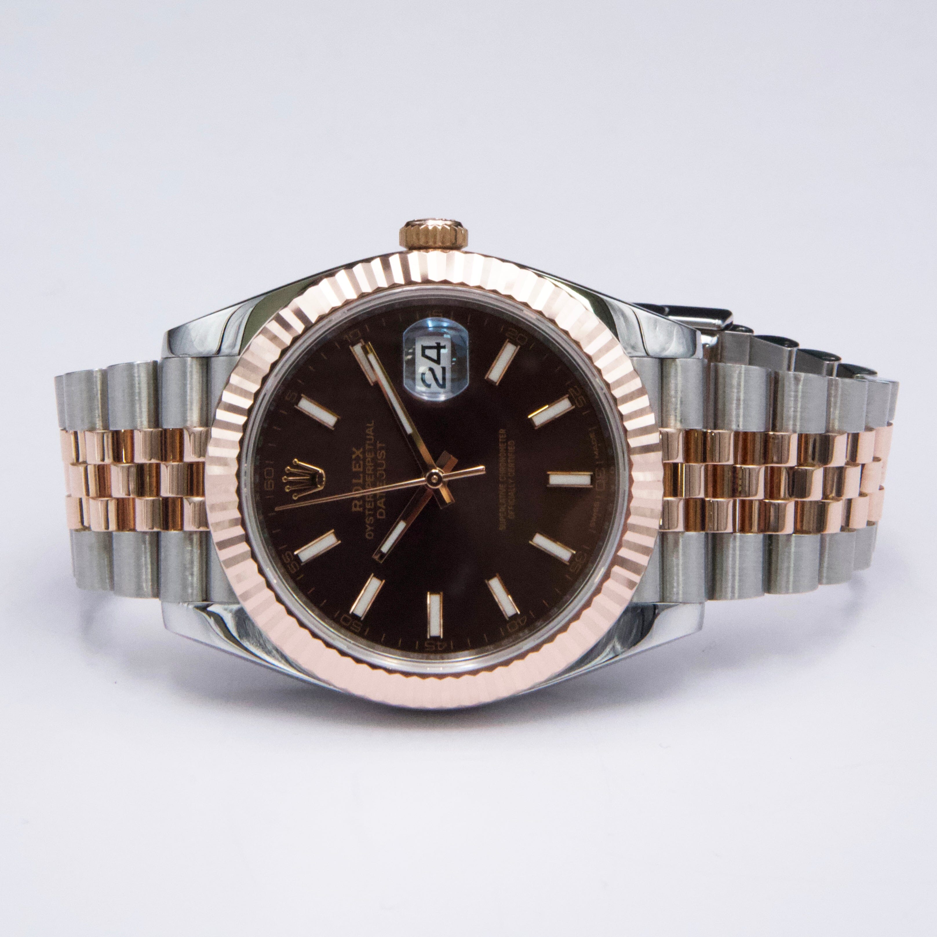 Rolex Datejust 41 126331 Chocolate Dial Rose Gold Mens Watch Box