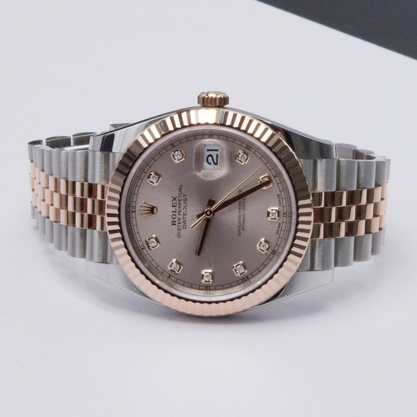 Rolex Datejust 41 126331 Diamond Sundust Dial Rose Gold Mens Watch Box Papers - Watches
