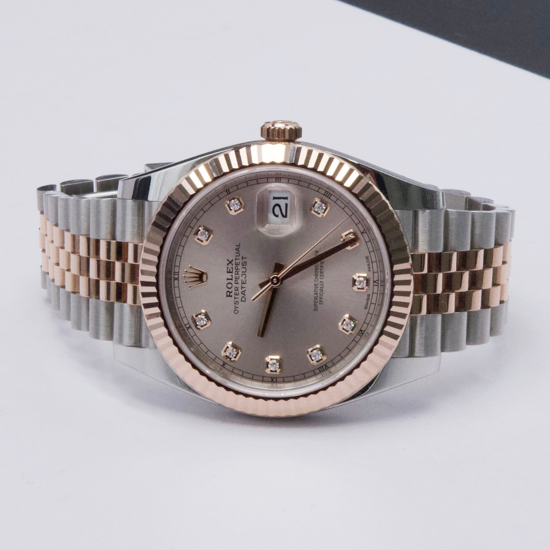 Rolex Datejust 41 126331 Diamond Sundust Dial Rose Gold Mens Watch Box Papers - Watches